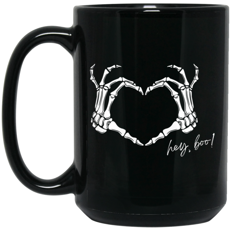 Hey Boo! 15oz Black Mug