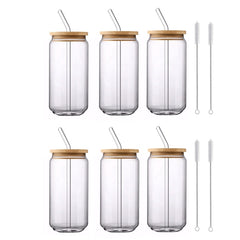 Glass Cup With Lid and Straw