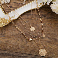 3 Piece Coin and Pin 18K Gold Plated Necklace in 18K Gold Plated ITALY Design