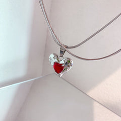 Big Heart Double Layer Chain Necklace